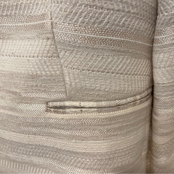 Melanie Lynn White & Cream Summer Jacket 3/4 Sleeves Size 14 - Picture 4 of 6